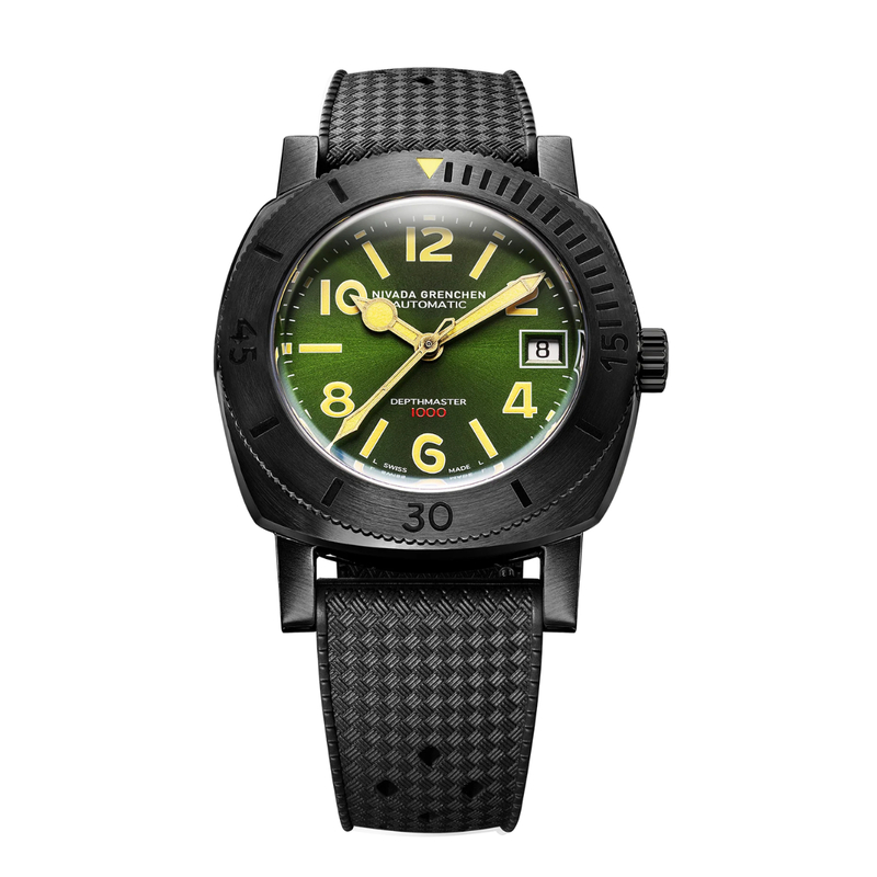 Nivada Grenchen Depthmaster Numerals Black & Green 14135A01 Kol Saati