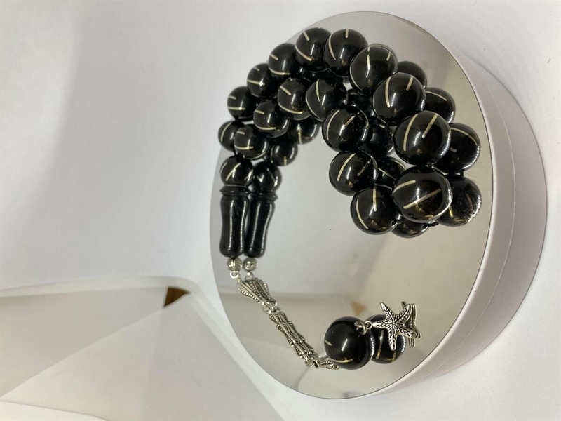 Tesbih Tsbh0175Hk Kararmaz Metal Püsküllü Pirinç İşlemeli Efe Boy Rus Oltu Tesbih