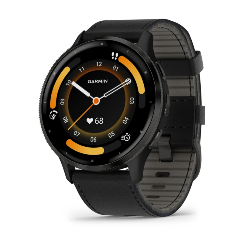 Garmin 010-02784-52 Venu 3, GPS, Wi-Fi, Black + Slate, Leather, EMEA/ANZ Akıllı Saat