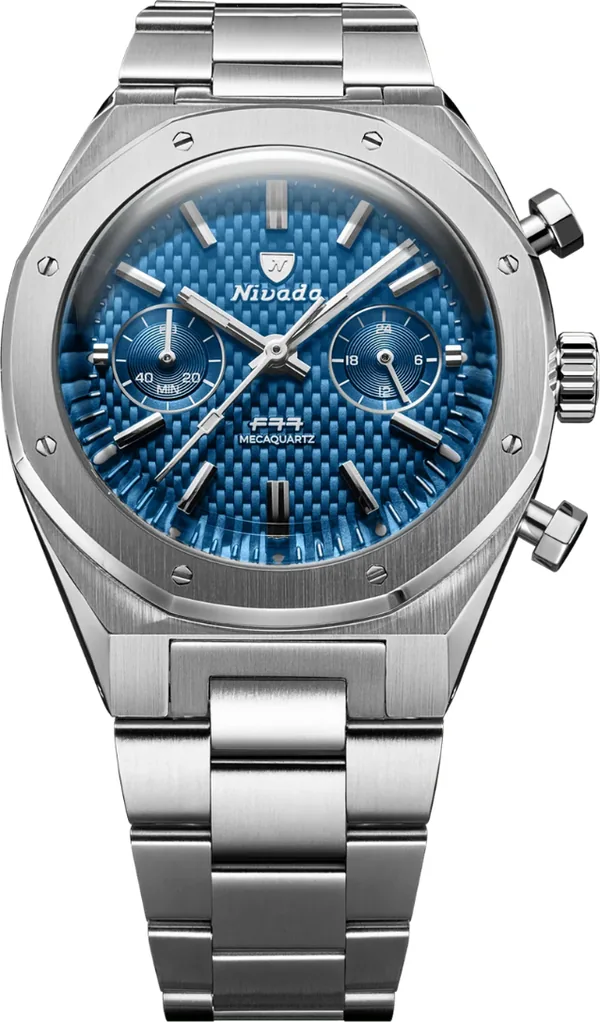 Nivada Grenchen F77 Chrono Mecaquartz Blue Mk2 68000Q77 Kol Saati