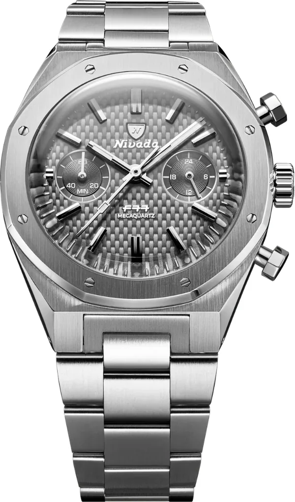 Nivada Grenchen F77 Chrono Mecaquartz Grey Mk2 68001Q77 Kol Saati