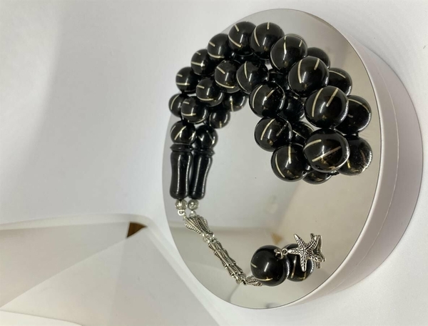 Tesbih Tsbh0175Hk Kararmaz Metal Püsküllü Pirinç İşlemeli Efe Boy Rus Oltu Tesbih