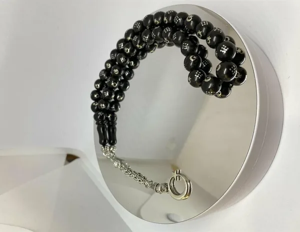 Tesbih Tsbh0168Hk Kararmaz Metal Püsküllü Pirinç Ayyıldız İşlemeli Küre Kesim Rus Oltu Tesbih