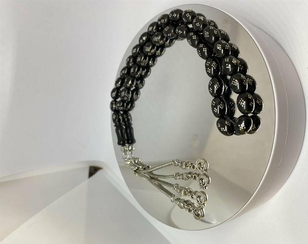 Tesbih Tsbh0169Hk Kararmaz Metal Püsküllü Pirinç Baklava İşlemeli Küre Kesim Rus Oltu Tesbih