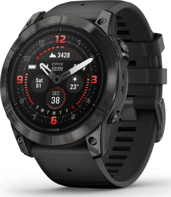 Garmin 010-02804-01 Epix Pro (G2), 51, Saph, Crbngrydlc Ti, Black, Emea Akıllı Saat
